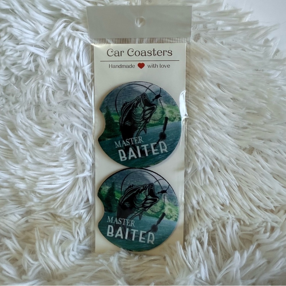 🫟 2/$15 Fishing Themed Car Coasters
